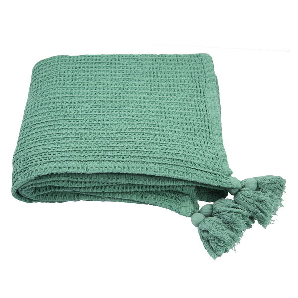 Plaid Honeycomb - Baumwollstoff - Meeresgrün
