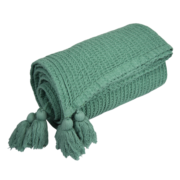Plaid Honeycomb - Baumwollstoff - Meeresgrün