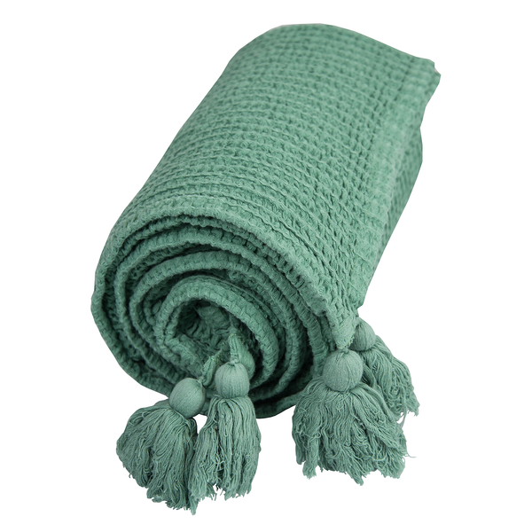 Plaid Honeycomb - Baumwollstoff - Meeresgrün