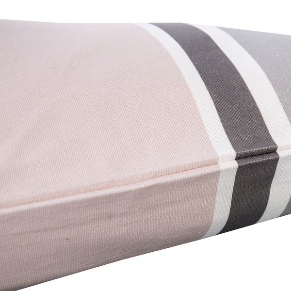 Kissenbezug Stripes Pastel - Baumwollstoff - Altrosa / Grau