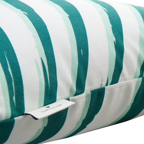 Kissenbezug Zebra Crossing - Baumwollstoff - Weiß / Petrol