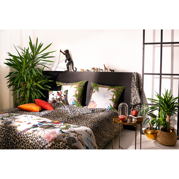 Mako-Satin-Bettwäsche Louis - Satin - Braun / Pastell