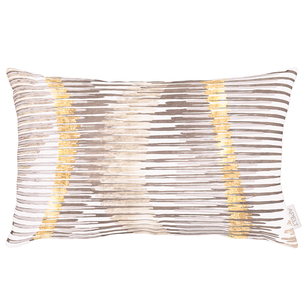 Kissenbezug Mika - Satin - Grau / Gold