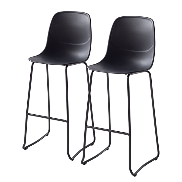 Barstuhl Moyle (2er-Set) - Kunststoff / Metall - Schwarz