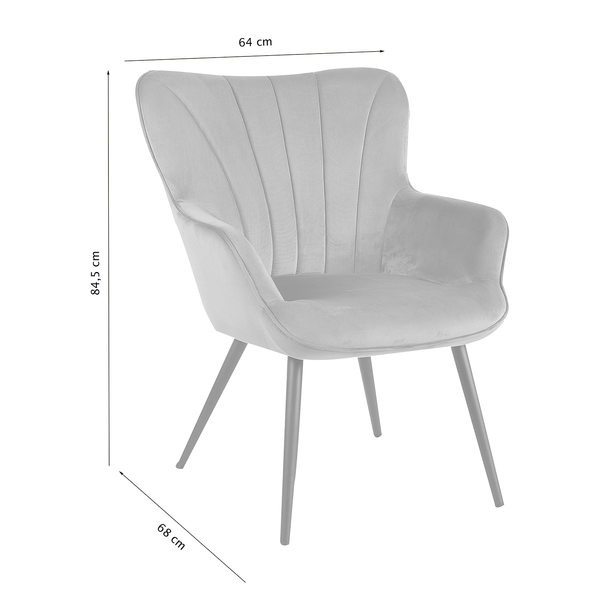 Sessel Boltby I - Samt - Anthrazit