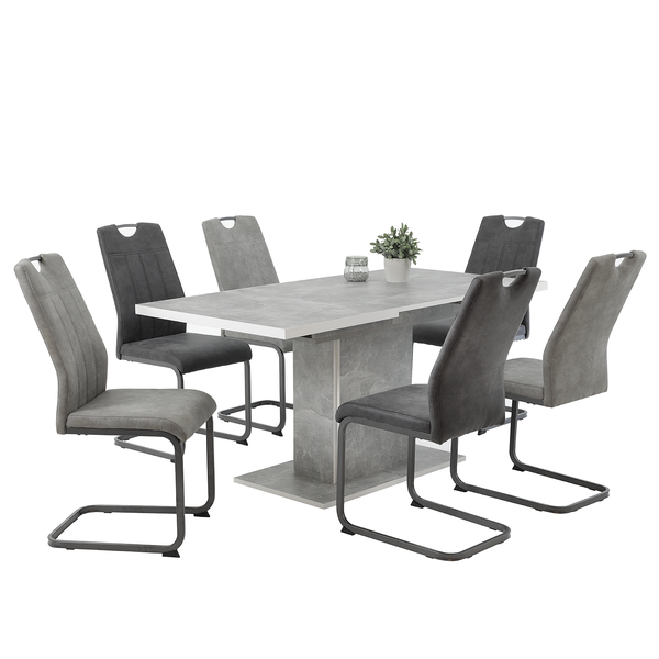 Freischwinger Cotulla - Microfaser / Metall - Schwarz - Anthrazit - 2er Set