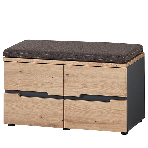 Garderobenbank Moosic Breite 80 cm - Eiche Artisan Dekor / Graphit - Eiche Artisan Dekor