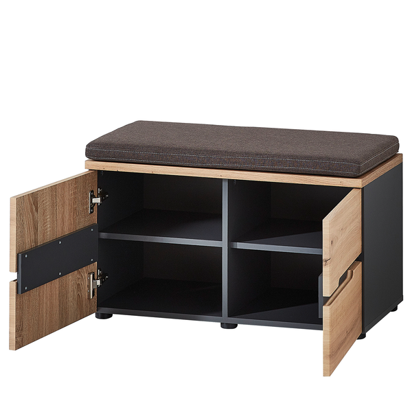 Garderobenbank Moosic Breite 80 cm - Eiche Artisan Dekor / Graphit - Eiche Artisan Dekor