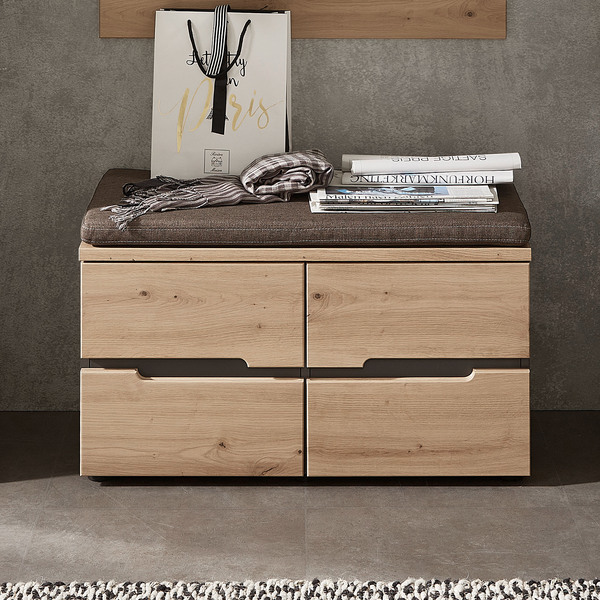 Garderobenbank Moosic Breite 80 cm - Eiche Artisan Dekor / Graphit - Eiche Artisan Dekor