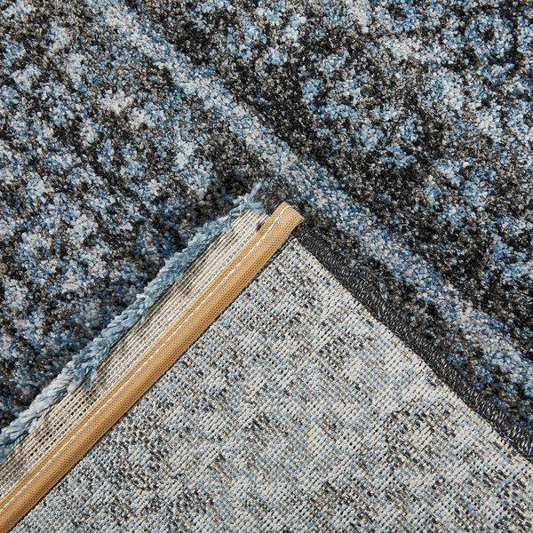 Kurzflorteppich San Fernando - Kunstfaser - Taubengrau / Schwarz - 67 x 140 cm