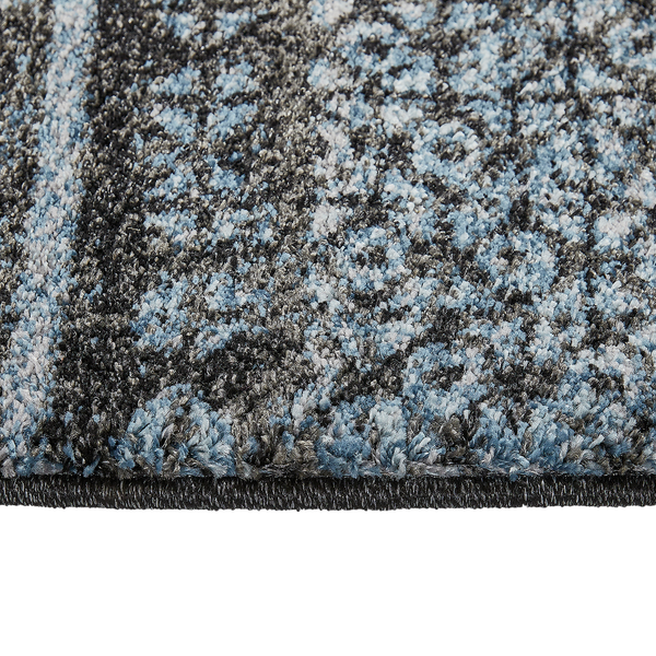 Kurzflorteppich San Fernando - Kunstfaser - Taubengrau / Schwarz - 67 x 140 cm