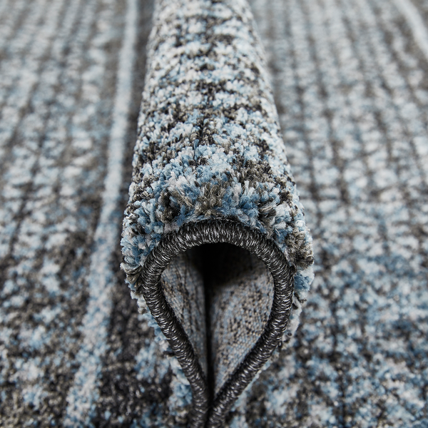 Kurzflorteppich San Fernando - Kunstfaser - Taubengrau / Schwarz - 67 x 140 cm