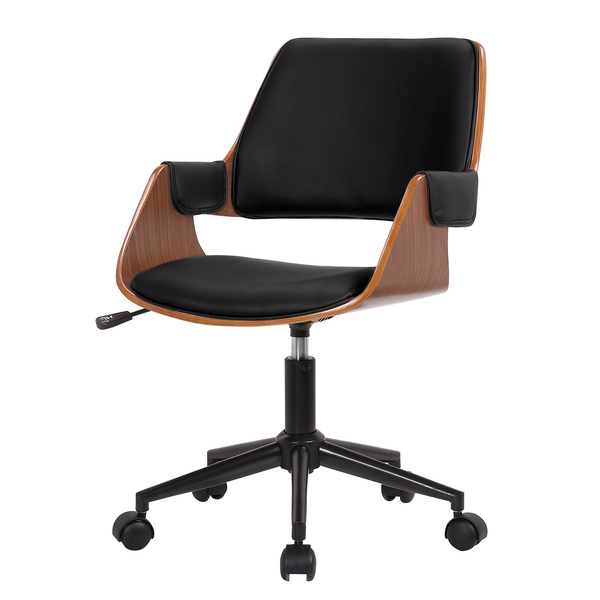Bürostuhl Luumaki - Kunstleder - Schwarz / Walnuss