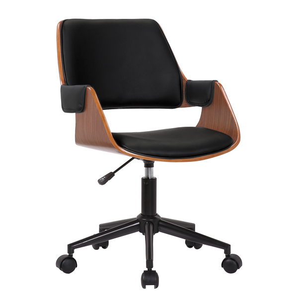 Bürostuhl Luumaki - Kunstleder - Schwarz / Walnuss