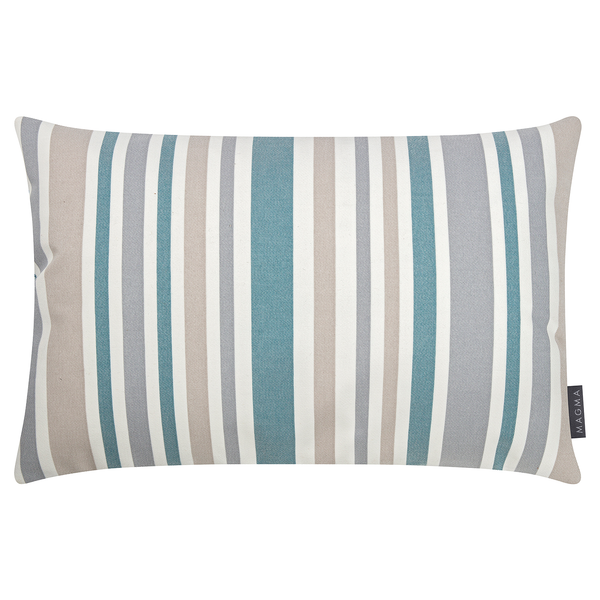 Kissenhülle Marbella - Polyacryl - Petrol / Weiß - 60 x 40 cm