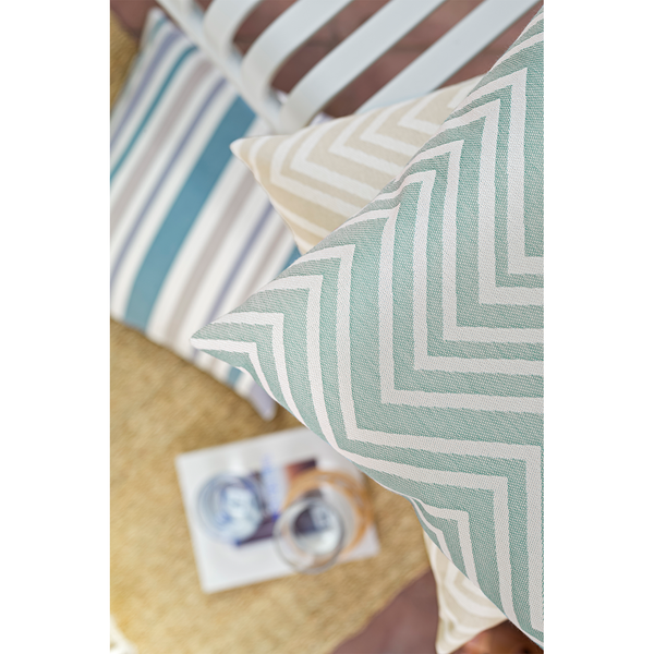 Kissenhülle Lobos - Polyacryl - Petrol / Weiß