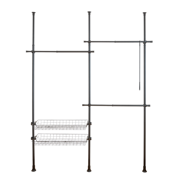 Teleskop-Garderobe Herkules Duo - Stahl - Schwarz
