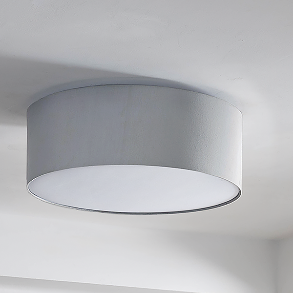 Deckenleuchte Summa - Baumwollstoff  / Eisen - 3-flammig - Grau