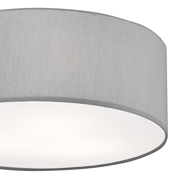 Deckenleuchte Summa - Baumwollstoff  / Eisen - 3-flammig - Grau