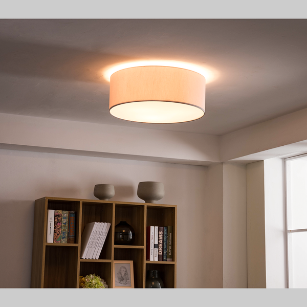 Deckenleuchte Summa - Baumwollstoff  / Eisen - 3-flammig - Weiß