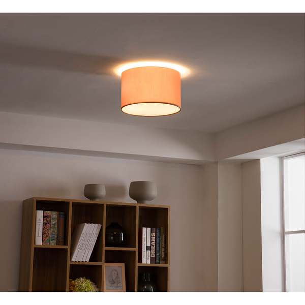 Deckenleuchte Summa Small - Baumwollstoff  / Eisen - 2-flammig - Braun