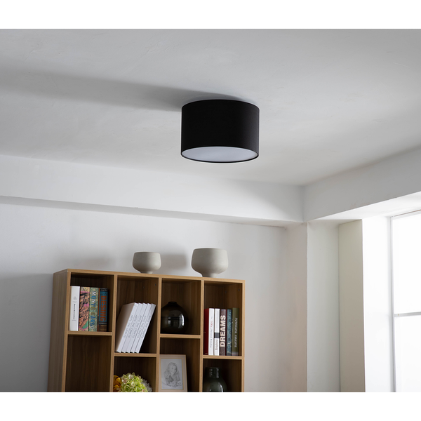 Deckenleuchte Summa Small - Baumwollstoff  / Eisen - 2-flammig - Schwarz