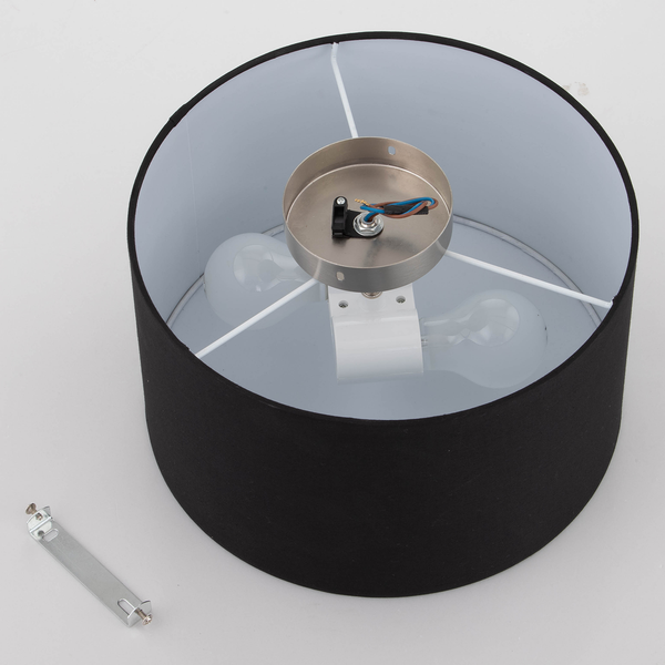 Deckenleuchte Summa Small - Baumwollstoff  / Eisen - 2-flammig - Schwarz