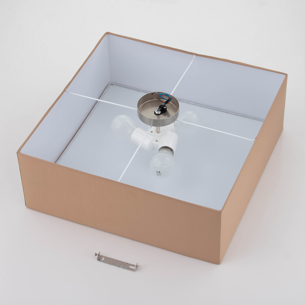 Deckenleuchte Borris - Baumwollstoff  / Eisen - 3-flammig - Braun