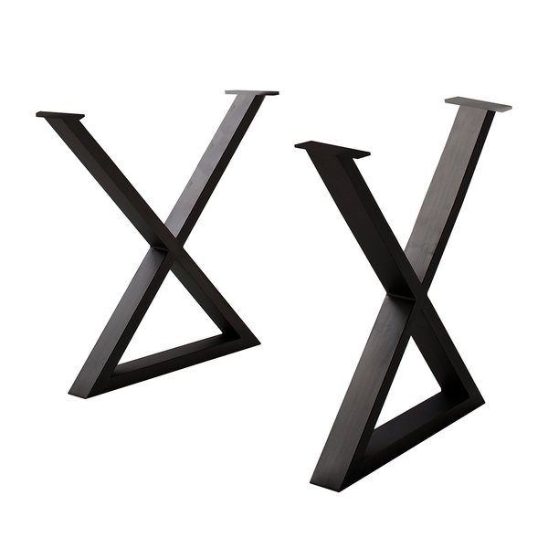Tischgestell KAPRA - Eisen - Schwarz - X-Form