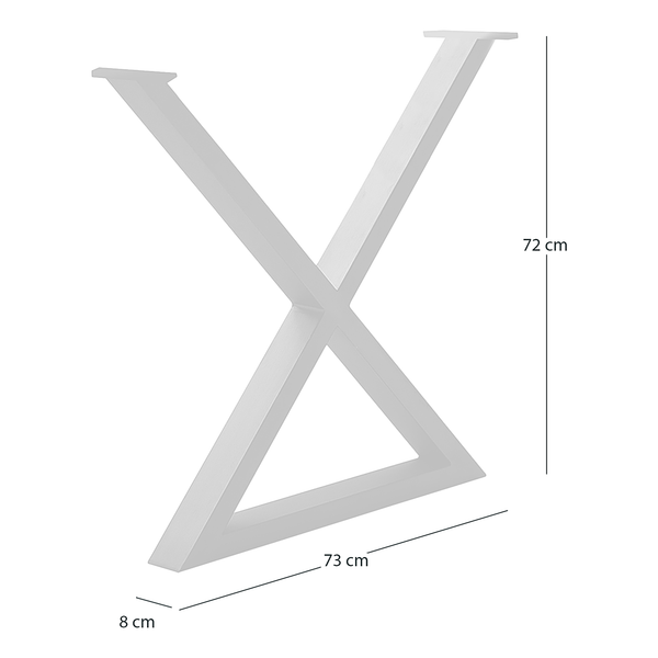 Tischgestell KAPRA - Eisen - Schwarz - X-Form