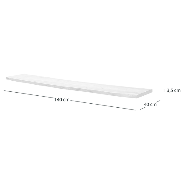 Massive Baumkanten-Bankplatte KAPRA - Akazie massiv - Akazie Braun - Breite: 140 cm