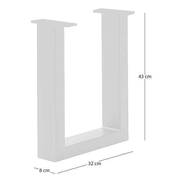 Bankgestell KAPRA - Eisen - Silber - U-Form