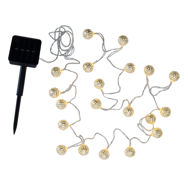 Solar-Lichterkette Sunshine Glamour - Silikon / Aluminium - 20-flammig