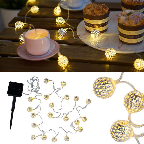 Solar-Lichterkette Sunshine Glamour - Silikon / Aluminium - 20-flammig