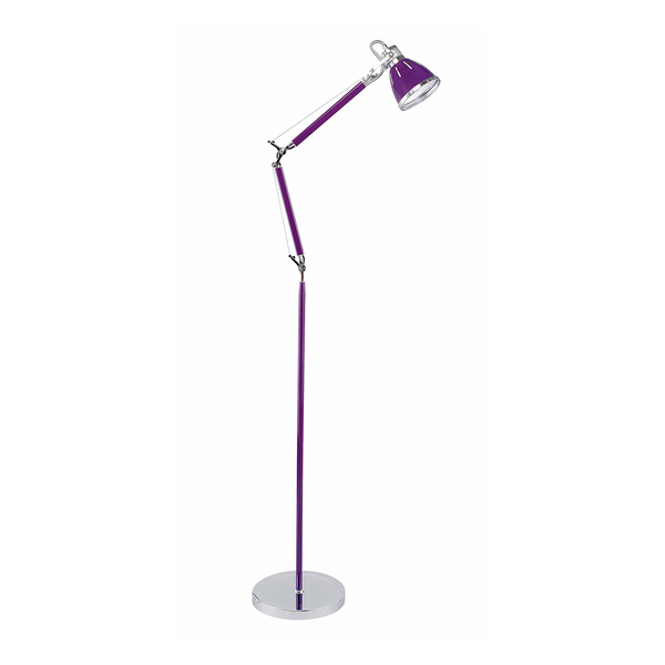 Stehleuchte Jerona - Stahl - 1-flammig - Violett