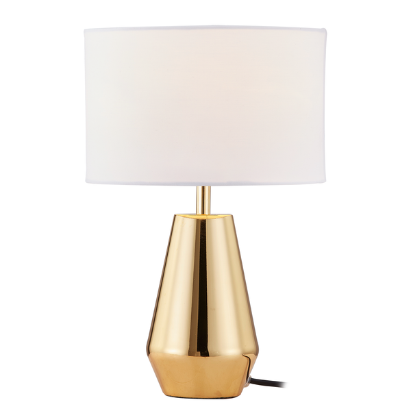 Tischleuchte Worley - Frottee / Eisen - 1-flammig - Gold