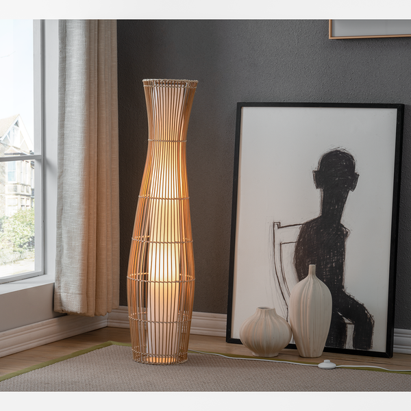 Stehleuchte Feux - Polyrattan / Metall - 1-flammig