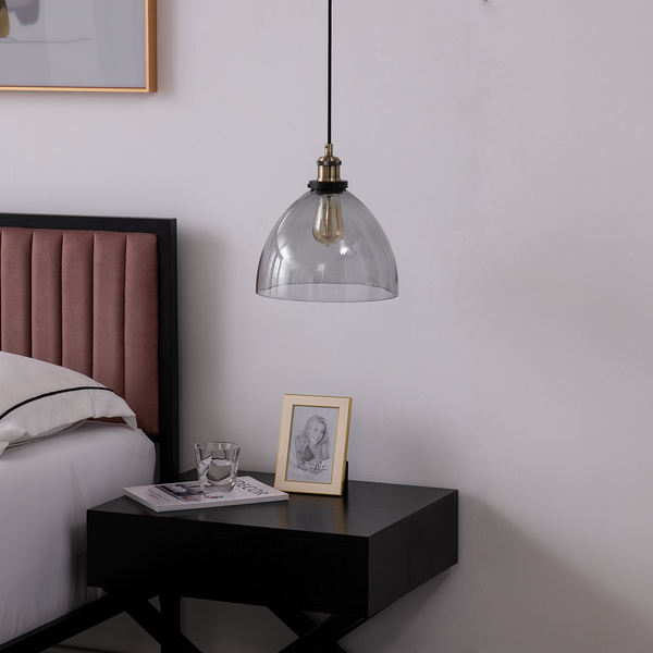 Pendelleuchte Cuzy - Rauchglas / Metall - 1-flammig