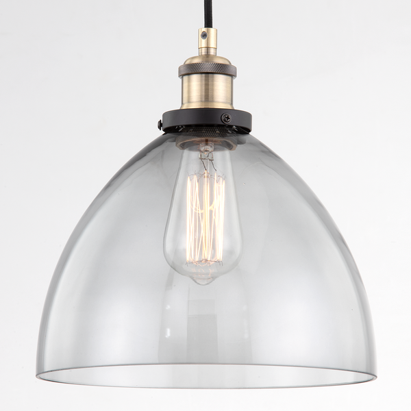 Pendelleuchte Cuzy - Rauchglas / Metall - 1-flammig