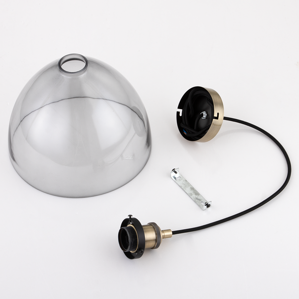Pendelleuchte Cuzy - Rauchglas / Metall - 1-flammig