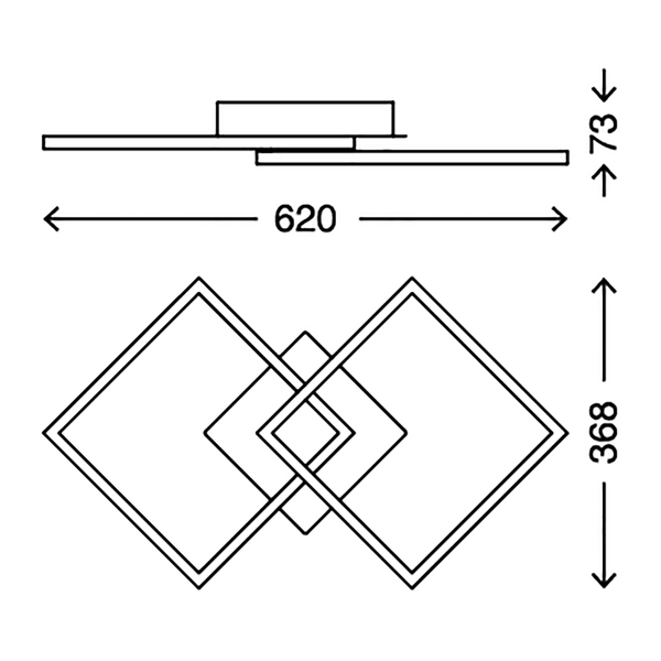 LED-Deckenleuchte  Frame - Polycarbonat / Stahl - 1-flammig
