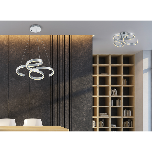 LED-Deckenleuchte Francis - Kunststoff / Aluminium - 1-flammig - Silber