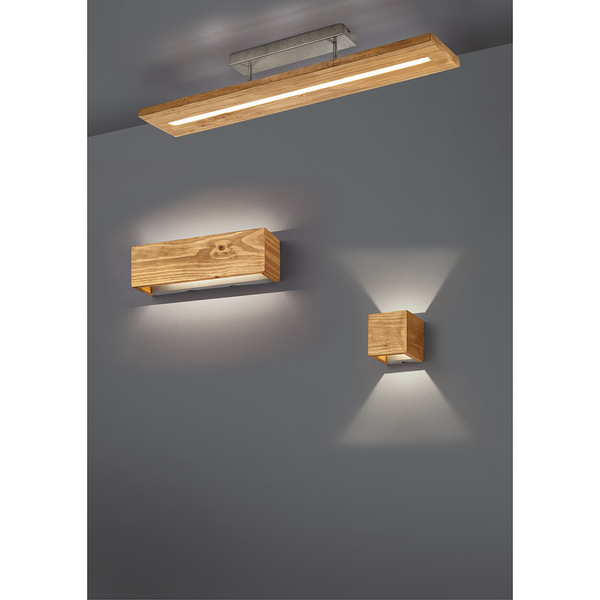LED-Wandleuchte Brad I - Pinie teilmassiv / Aluminium - 1-flammig