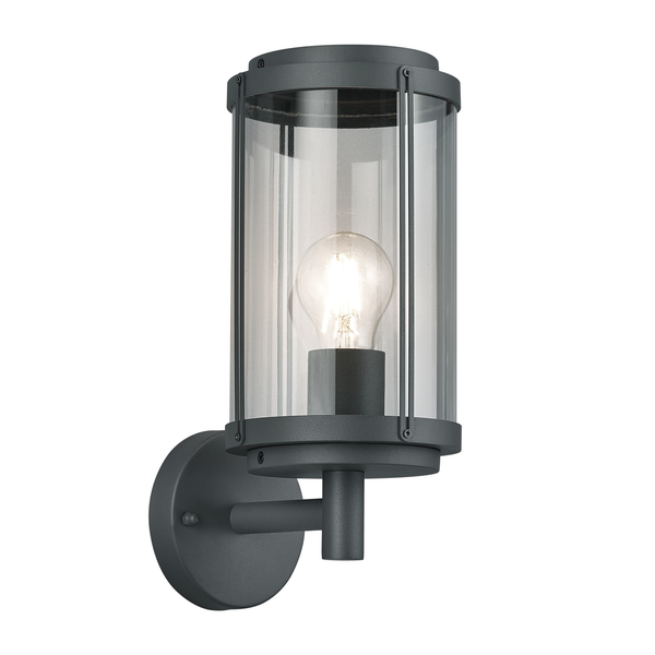 Wandleuchte Tanaro - Klarglas / Aluminium - 1-flammig - Schwarz