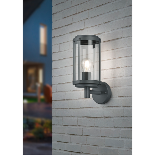 Wandleuchte Tanaro - Klarglas / Aluminium - 1-flammig - Schwarz