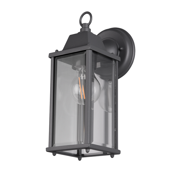 Wandleuchte Olona - Klarglas / Aluminium - 1-flammig - Grau