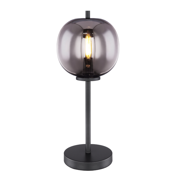 Tischleuchte Blacky - Rauchglas / Eisen - 1-flammig