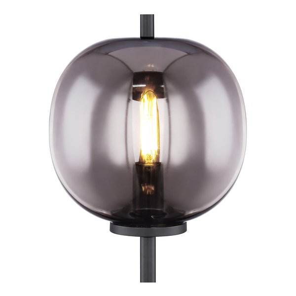 Tischleuchte Blacky - Rauchglas / Eisen - 1-flammig