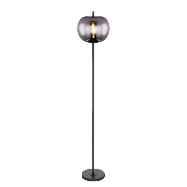 Stehleuchte Blacky - Rauchglas / Eisen - 1-flammig