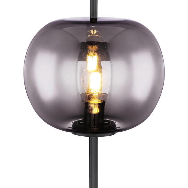 Stehleuchte Blacky - Rauchglas / Eisen - 1-flammig